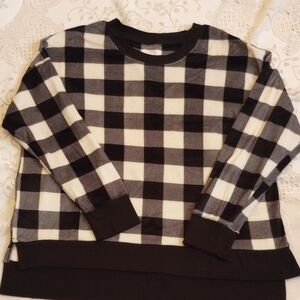 Plaid Black and White Sweatshirt